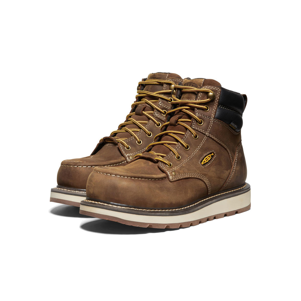 KEEN Utility Men's Cincinnati 6" Composite Toe Waterproof Wedge Work Boots - Belgian/Sandshell