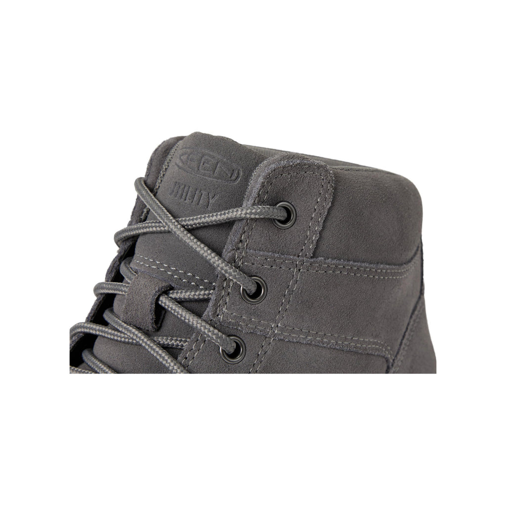 KEEN Utility Men's Gibson Mid Height Soft Toe Athletic Traction Durable Leather - Steel Grey/Steel Grey
