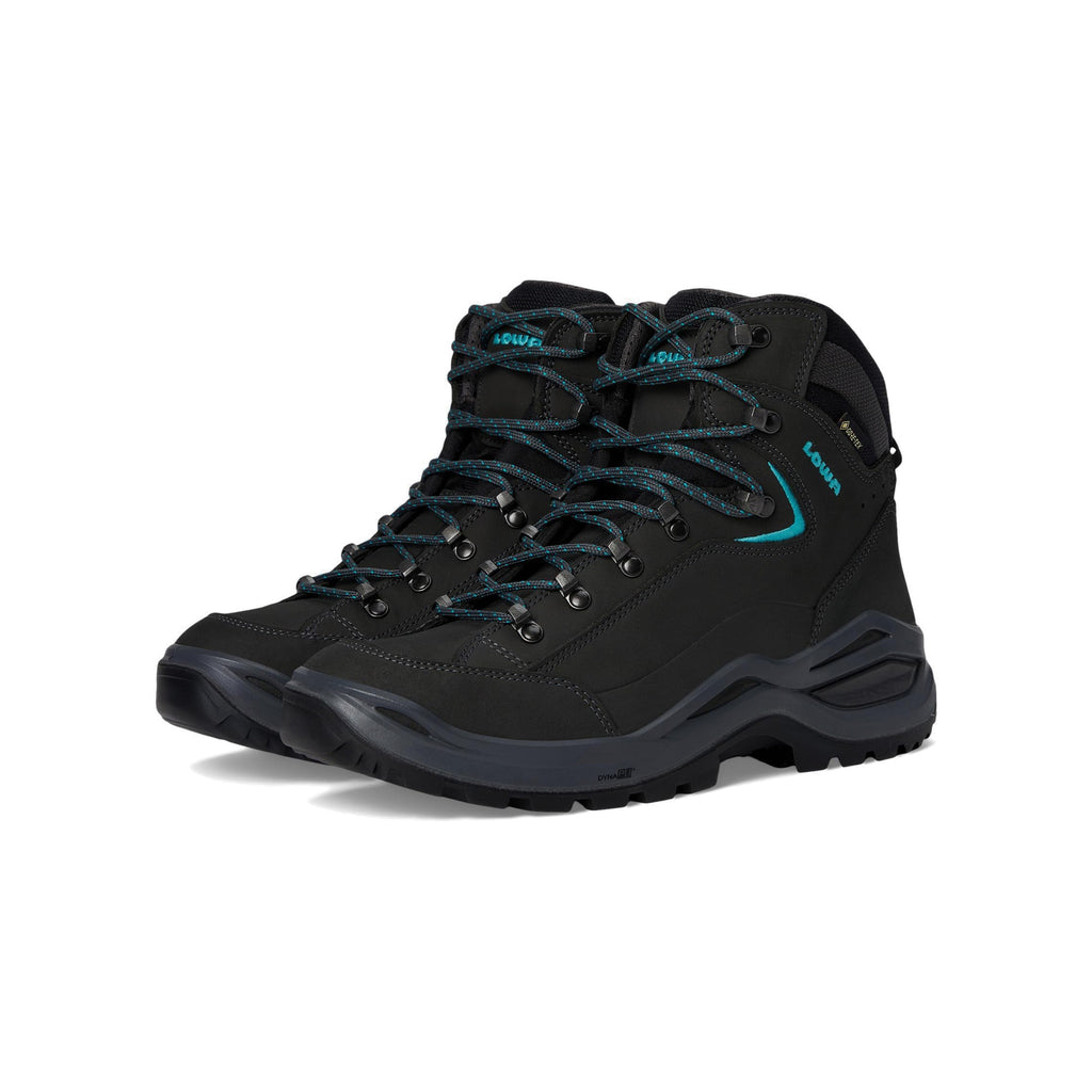 LOWA Women's Renegade EVO GTX Mid Hiking Boot - Asphalt/Turquoise